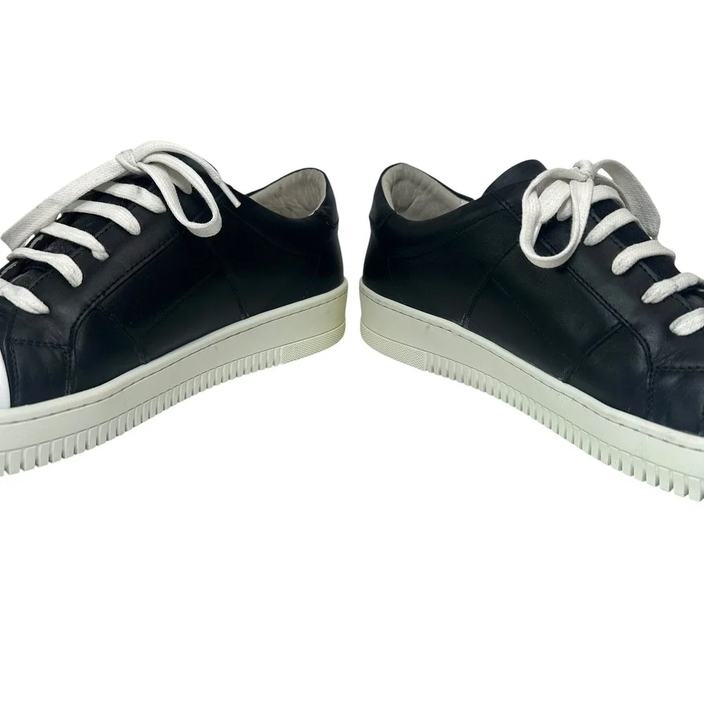 Patrizia Pepe Leather Sneakers Trainers Mens EU 44 US 10.5 Italy Low Top Cap Toe